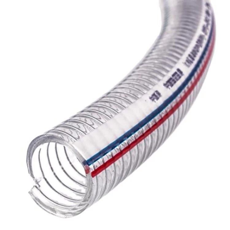 Tubo flessibile rinforzato con filo di PVC trasparente